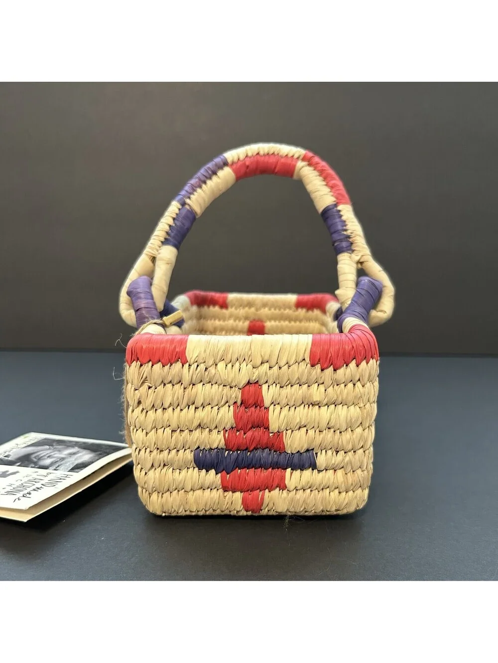 NWT Ten by Three Handmade Decorative Miniature Handwoven Basket Bangladesh